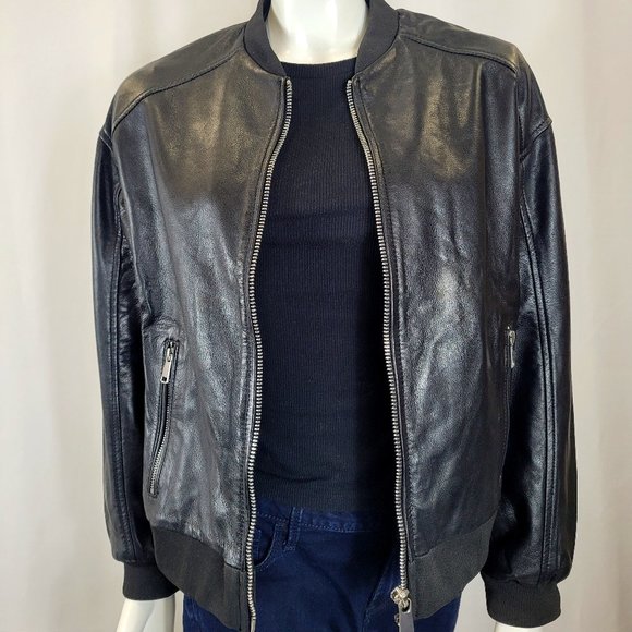 Sharsal Jackets & Blazers - Women Black Bomber Leather Jacket